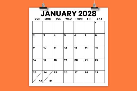 Download 2028 Square 12 X 12 Large No. Calendar - Premium Resources
