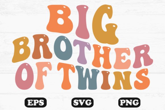 Download Big Brother of Twins Retro Wavy Svg - Retro Collection