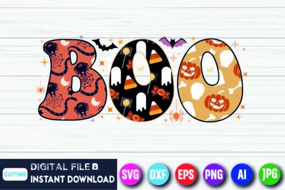 Download Boo Halloween Retro Groovy Shirt SVG - Retro Collection