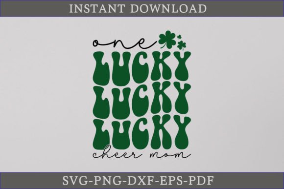 Download One Lucky Cheer Mom Retro Gift Shirt SVG - Retro Collection