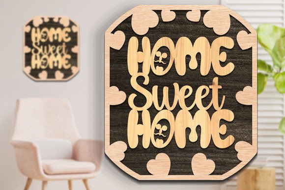 Download Home Sweet Home 3d Wall Decor Laser Cut - Wall decor Collection