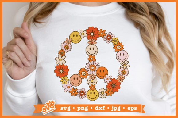 Download Floral Peace Sign SVG | Retro Hippie SVG - Retro Collection