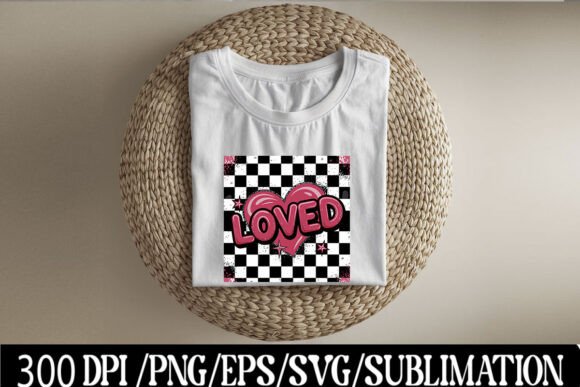 Download Loved Retro Checkered Heart T-Shirt - Retro Collection