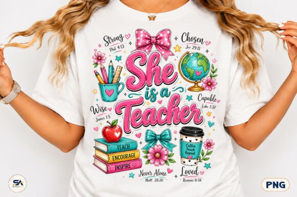Download She is a Teacher PNG Sublimation Design - Png sublimation design Collection
