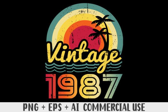 Download Vintage 1987 PNG Sublimation Design - Png sublimation design Collection