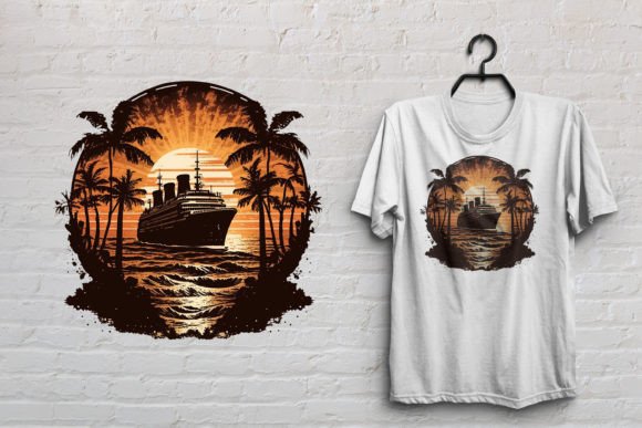 Download Cruise Ship Retro Vintage T Shirt Design - Retro Collection