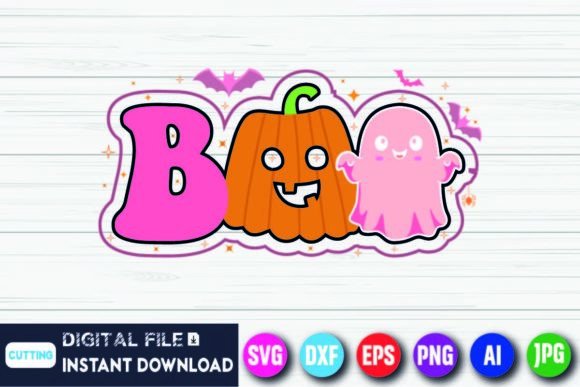 Download Boo Pumpkin Halloween Retro Groovy Shirt - Retro Collection