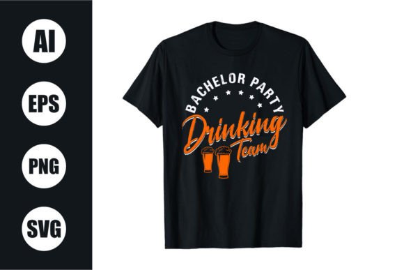 Download Bachelor Party Retro Wavy T Shirt Design - Retro Collection