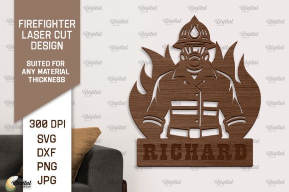Download Firefighter Wooden Wall Decor Laser Cut - Wall decor Collection