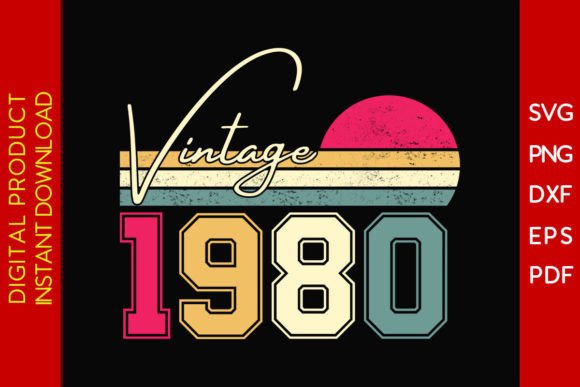 Download Vintage Classic Born in 1980 Birthday - 1980 Collection