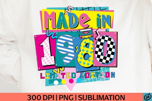 Download Retro Made in 1980 PNG Sublimation DTF - 1980 Collection
