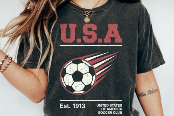 Download Usa Soccer Club Est 1913 Retro Grunge - Retro Collection