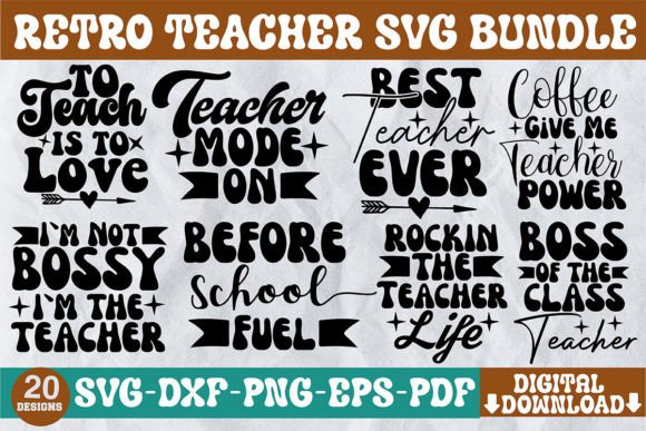 Download Retro Teacher SVG Bundle - Retro Collection