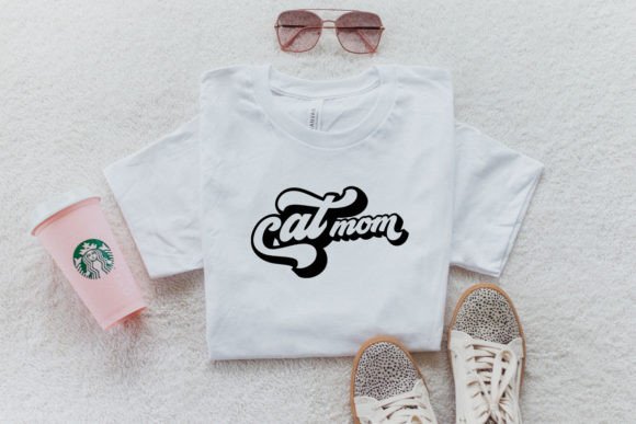 Download Cat Mom Retro Svg Shirt Design Pod Png - Retro Collection