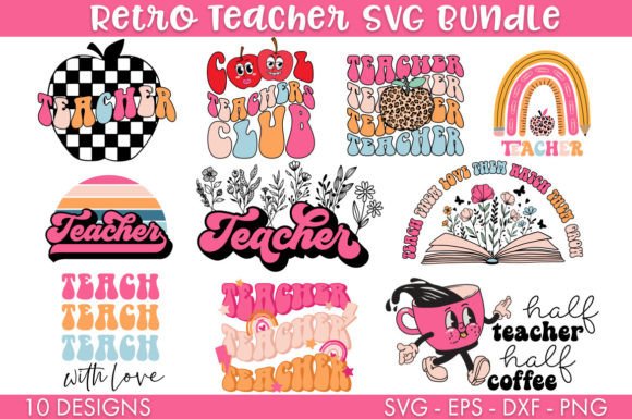 Download Retro Teacher SVG Bundle PNG - Retro Collection