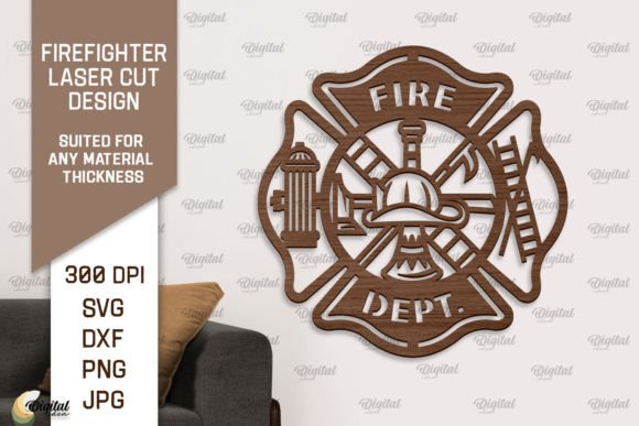 Download Firefighter Wooden Wall Decor Laser Cut - Wall decor Collection