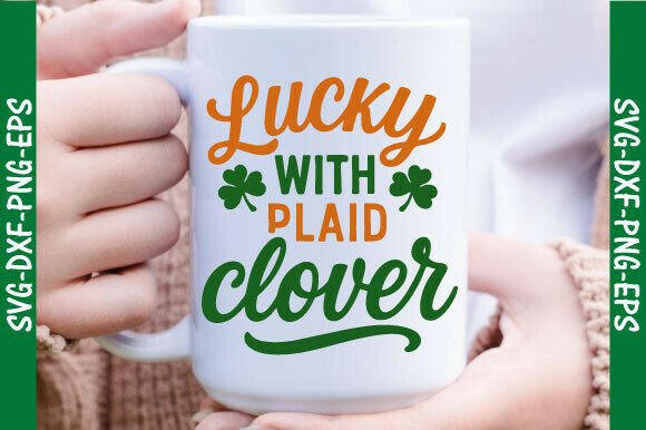 Download Lucky with Plaid Clover St.Patrick's SVG - Premium Resources