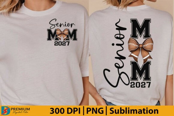 Download 2027 Senior Football Mom Coquette Bow - Senior Collection