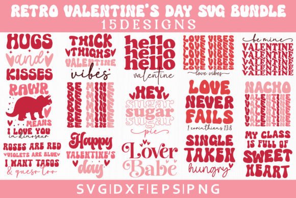 Download Retro Valentine's Day SVG Bundle - Retro Collection
